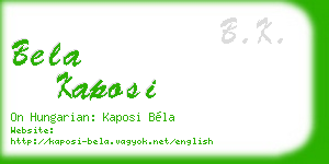 bela kaposi business card