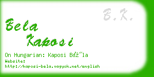 bela kaposi business card